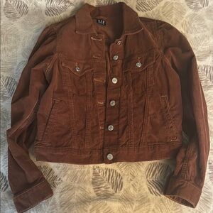 GAP Brown Corduroy Jean Jacket Cropped